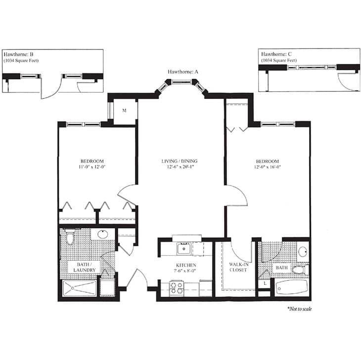 The Hawthorne floor plan at The Knolls in Westchester County, NY