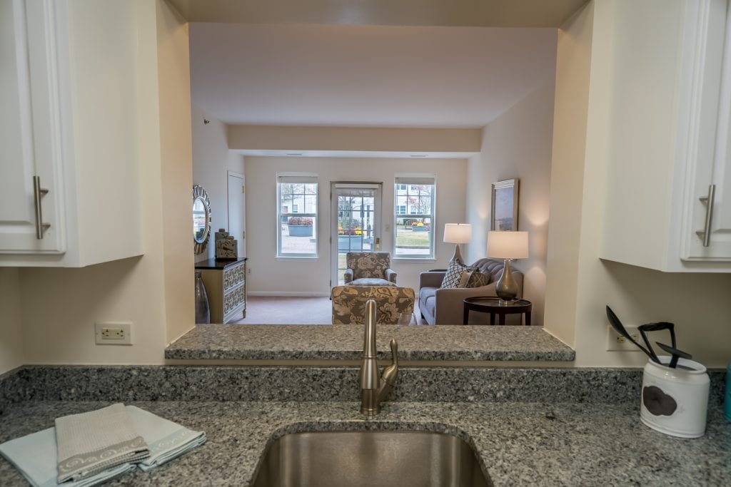 The great-for-entertaining kitchen at the Hawthorne residence at The Knolls